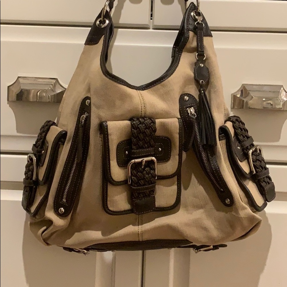 Rafe canvas and leather boho bag